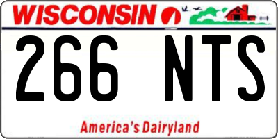 WI license plate 266NTS