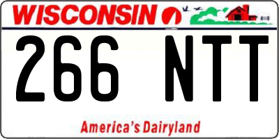 WI license plate 266NTT