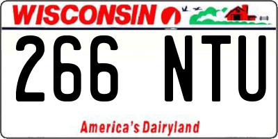 WI license plate 266NTU