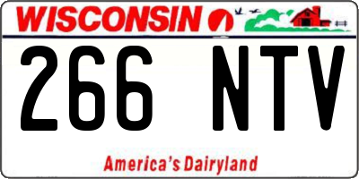 WI license plate 266NTV