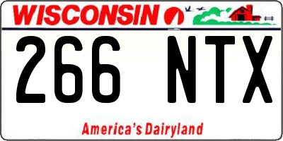 WI license plate 266NTX