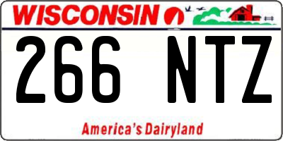 WI license plate 266NTZ