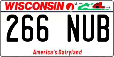 WI license plate 266NUB