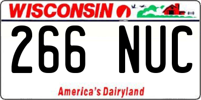 WI license plate 266NUC