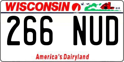 WI license plate 266NUD