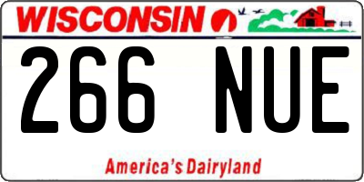 WI license plate 266NUE