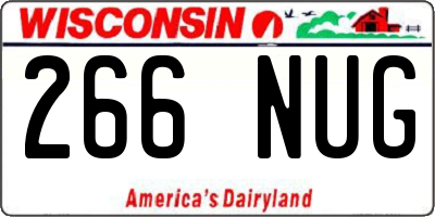 WI license plate 266NUG