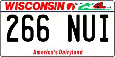 WI license plate 266NUI