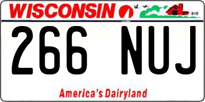 WI license plate 266NUJ