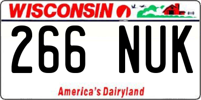 WI license plate 266NUK