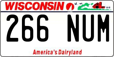 WI license plate 266NUM