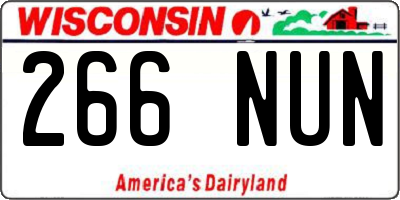 WI license plate 266NUN