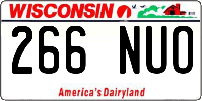 WI license plate 266NUO