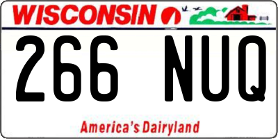 WI license plate 266NUQ