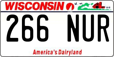 WI license plate 266NUR