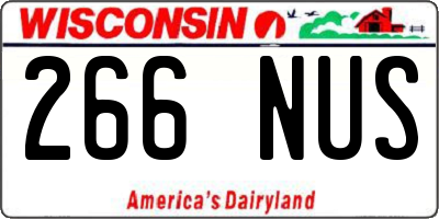 WI license plate 266NUS