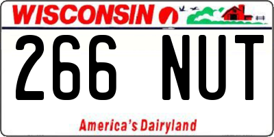 WI license plate 266NUT