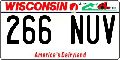 WI license plate 266NUV