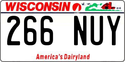 WI license plate 266NUY