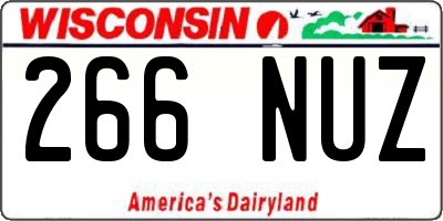 WI license plate 266NUZ