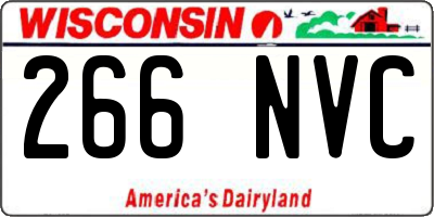 WI license plate 266NVC