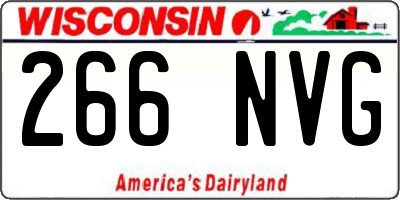 WI license plate 266NVG