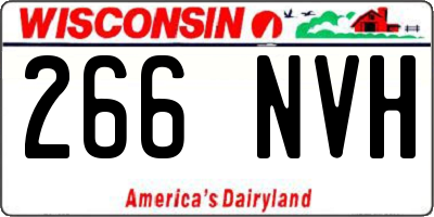 WI license plate 266NVH