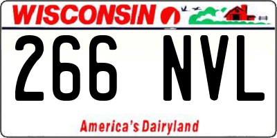 WI license plate 266NVL