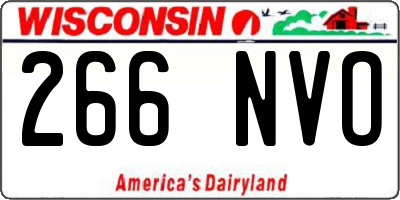WI license plate 266NVO