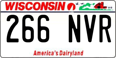 WI license plate 266NVR