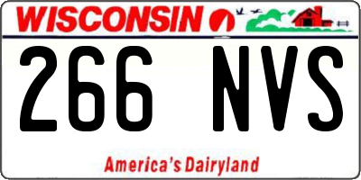WI license plate 266NVS