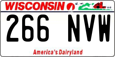 WI license plate 266NVW
