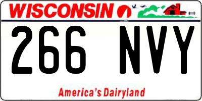 WI license plate 266NVY