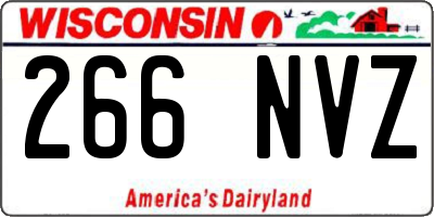 WI license plate 266NVZ
