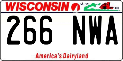 WI license plate 266NWA