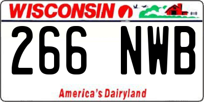 WI license plate 266NWB