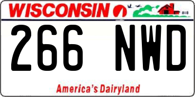 WI license plate 266NWD