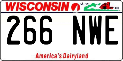 WI license plate 266NWE