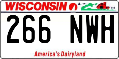 WI license plate 266NWH