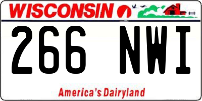 WI license plate 266NWI