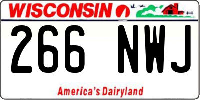 WI license plate 266NWJ