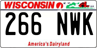 WI license plate 266NWK