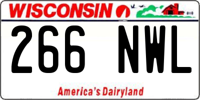 WI license plate 266NWL