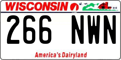 WI license plate 266NWN