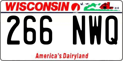 WI license plate 266NWQ