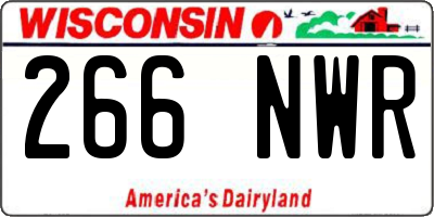 WI license plate 266NWR