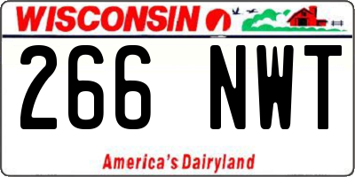 WI license plate 266NWT