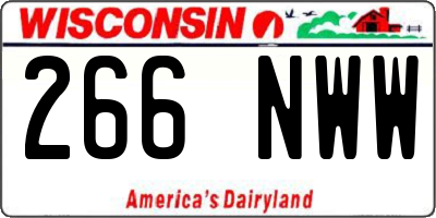 WI license plate 266NWW