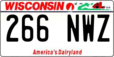 WI license plate 266NWZ