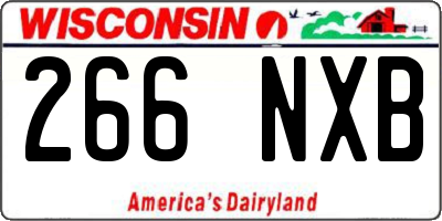 WI license plate 266NXB